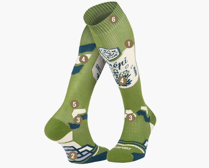 Calze a compressione sci Slide Collector Genepi